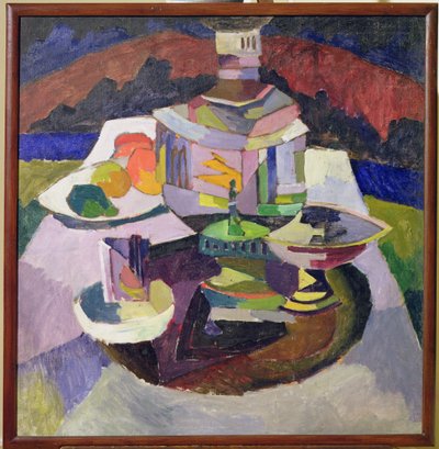 Naturaleza muerta con samovar, 1913 de Aristarkh Vasilievic Lentulov